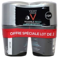 Vichy Homme Déod Inv Resist 72H 2Roll-On/50Ml