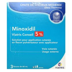 Minoxidil Viatris 5% S A Cut 3Fl/60Ml