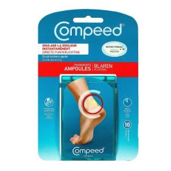10 pansements ampoules moyen format