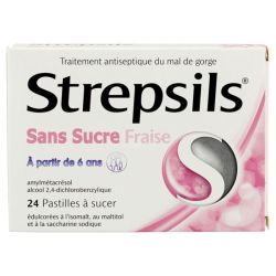 Strepsils Fraise Past S Suc Éd Iso,Mal Plq/24