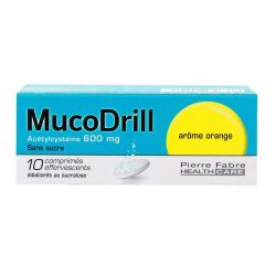 Mucodrill 600Mg Cpr Eff Ss Sucre Édu Suc T/10