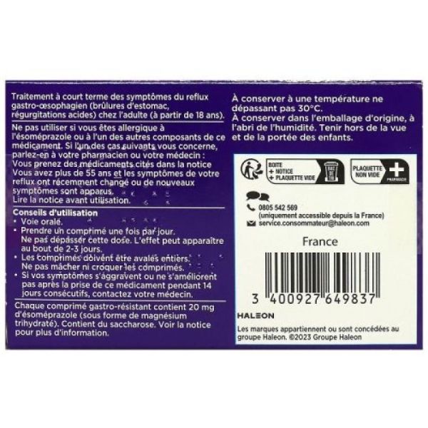 Nexium Ctrl 20Mg Cpr Gast Plq/7
