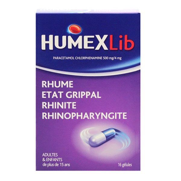 Humexlib Para Chlor 500Mg/4Mg Gél Plq/16