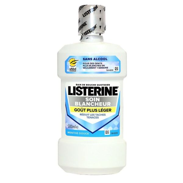 Listerine Blanch Bain Bch Goût+Lég Fl/500Ml