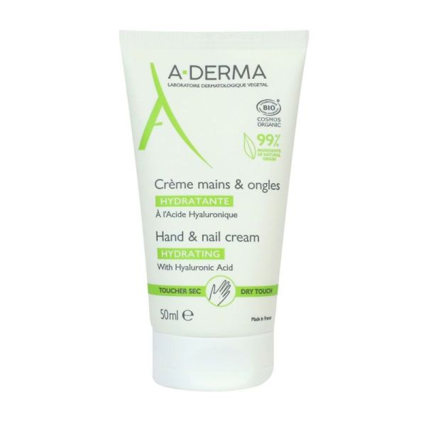 Aderma Crème Main Ongle Hydratante Bio T/50Ml