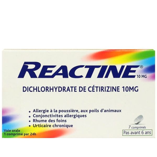 Reactine 10Mg  Cpr Pesé Plq/7