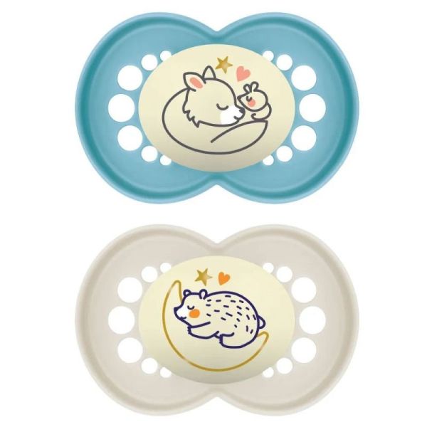 Mam Origin Sucette Nuit Silic 6M+ B/2