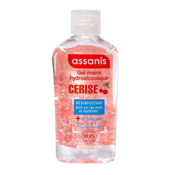 Assanis Pocket Gel Hydroalcool Cerise Fl/80Ml