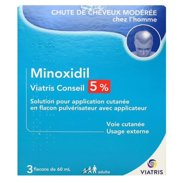 Minoxidil Viatris 5% S A Cut 3Fl/60Ml