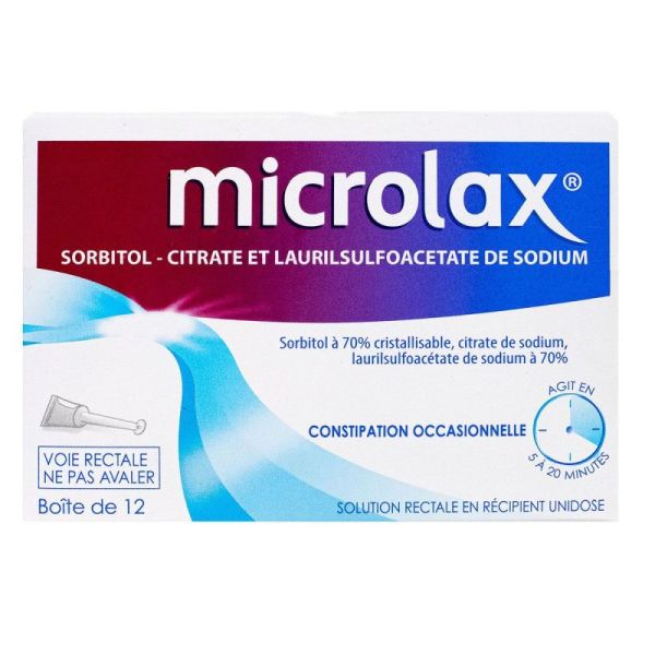Microlax Sorb S Rect Unidose 12Unid-Can/5Ml