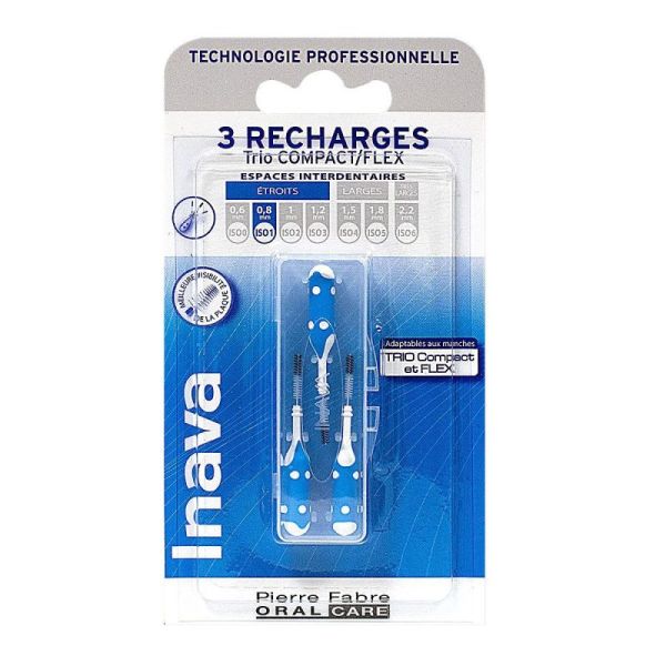 Inava Trio Compac Brosset Rechar Bleu Blist/3