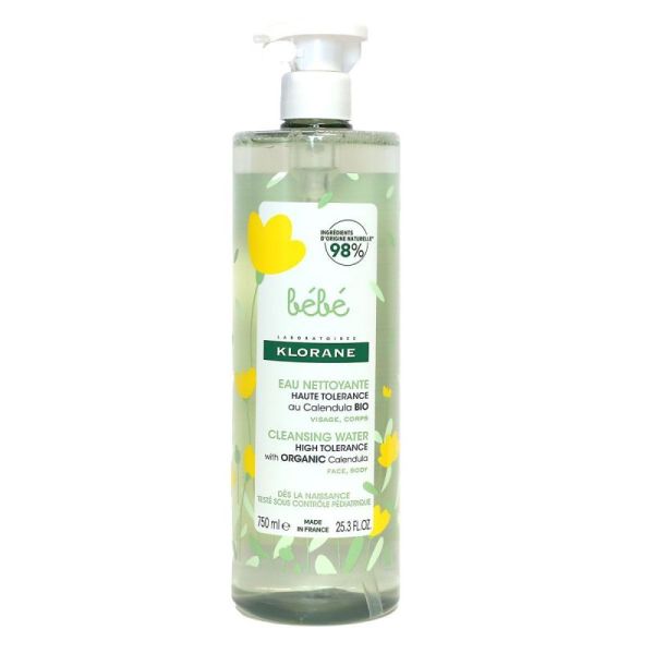 Klorane Bb Eau Nettoy Fl Ppe/750Ml