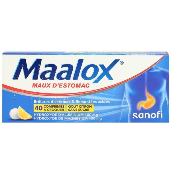 Maalox Hyd Alu/Mg 400Mg/400Mg Ss Cpr Plq/40