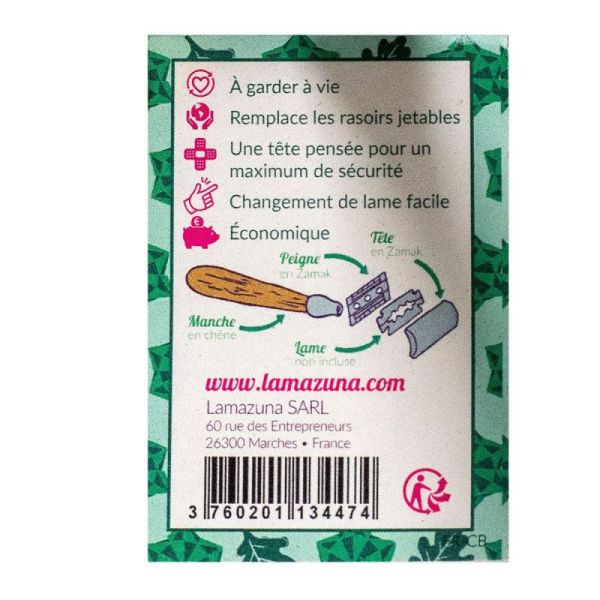Lamazuna Manche Chêne Rasoir Sûreté