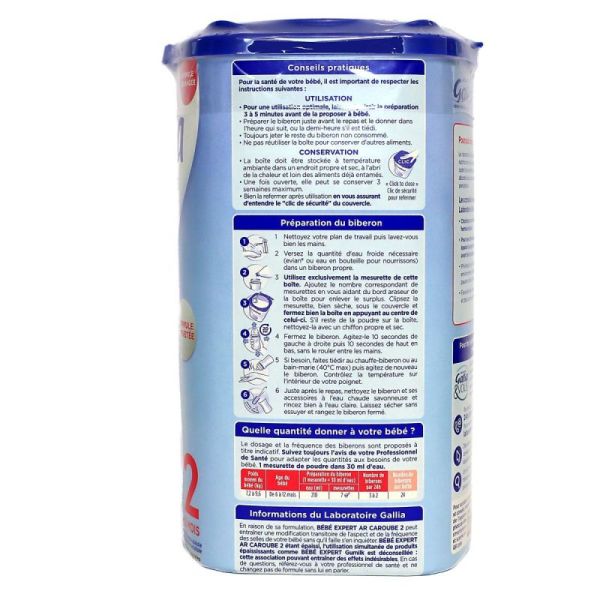 Gallia Bb Exp Ar2 Caroube Lait Pdr B/800G