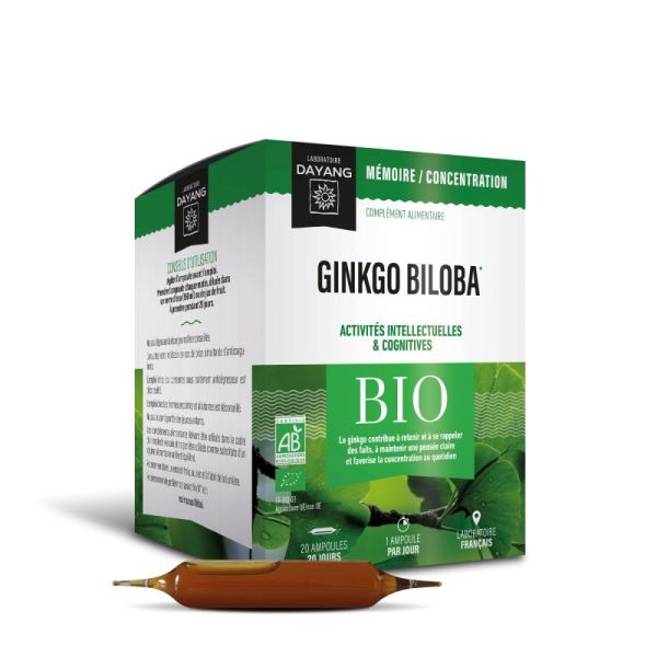 20 ampoules Ginkgo biloba bio