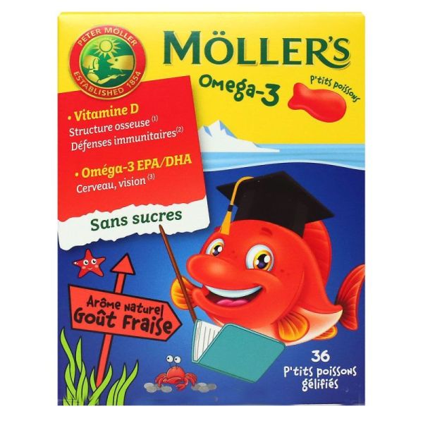 Mollers Gom P'tits Poissons Fraise B/36