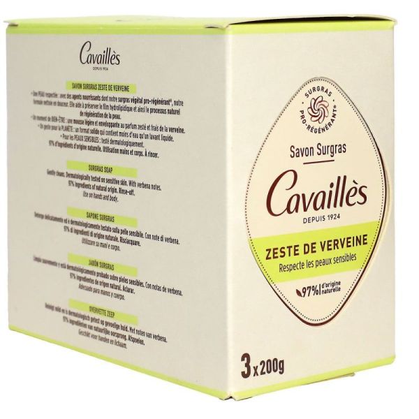 Cavailles Sav Surgras Zeste Verveine 3X200G