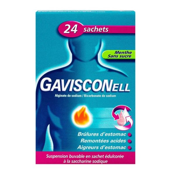 Gavisconell Susp Buv Ment S Sucre 24Sach/10Ml