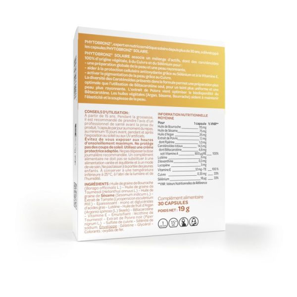 Phytobronz Sol Caps Tous Types Peaux B/30