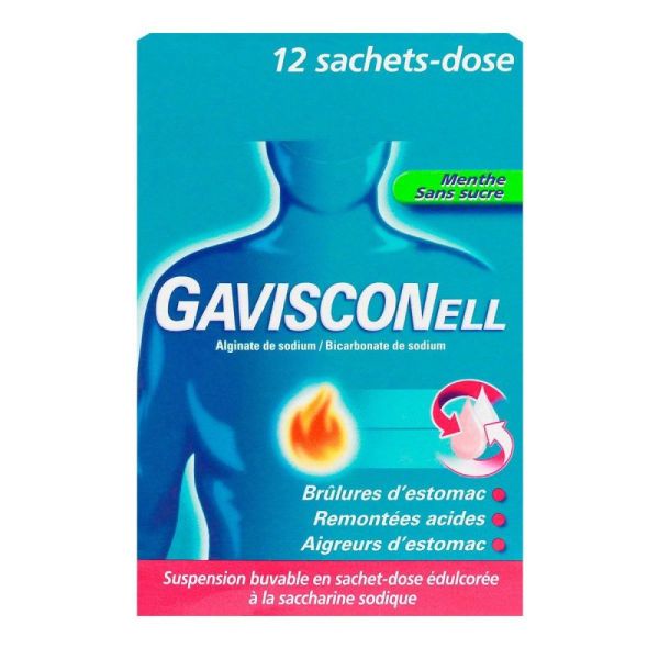 Gavisconell Susp Buv Ment S Sucre 12Sach/10Ml