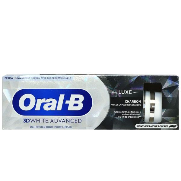 Oral B 3D White Charbon Dentif T/75Ml