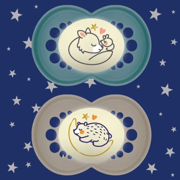 Mam Origin Sucette Nuit Silic 6M+ B/2