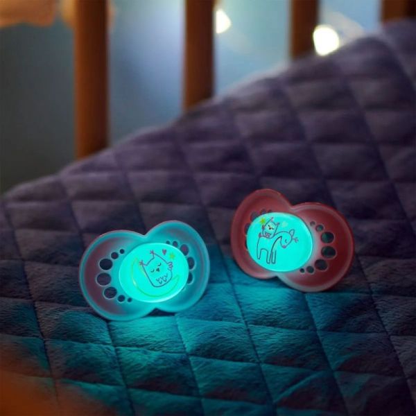 Mam Origin Sucette Nuit Silic 6M+ B/2