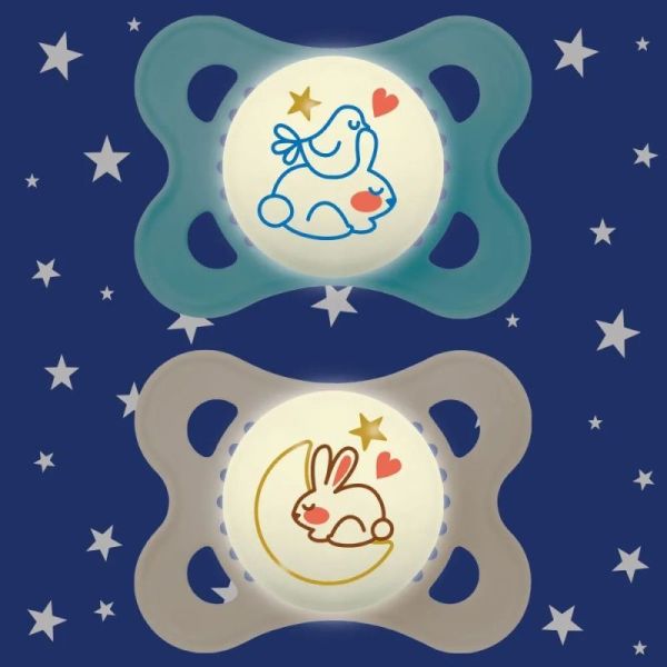 Mam Origin Sucette Nuit Silic 2-6M B/2