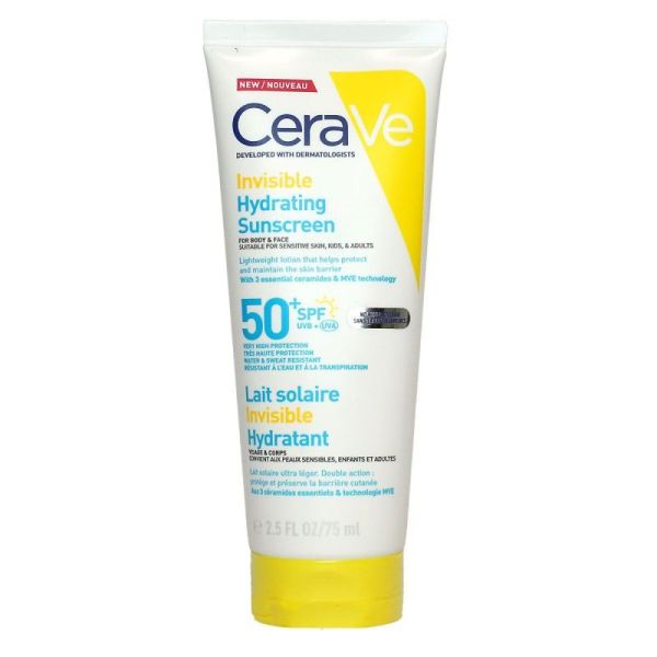 Cerave Solaire Spf50+ Lait Invis Hydrat 75Ml