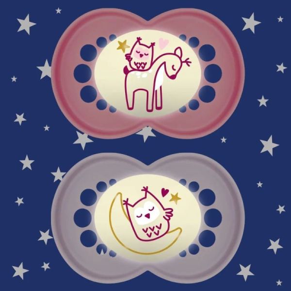 Mam Origin Sucette Nuit Silic +18M B/2