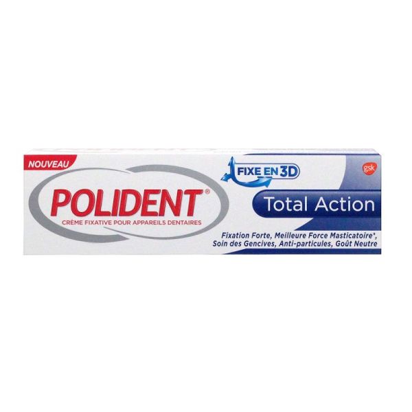 Polident Total Action Cr Adhés App Dent T/40G