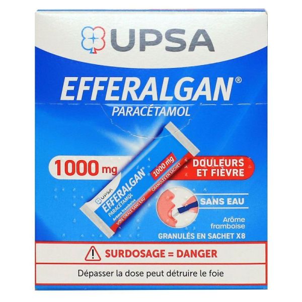 Efferalgan 1000Mg Glé En Sach Frt Rge Sach/8