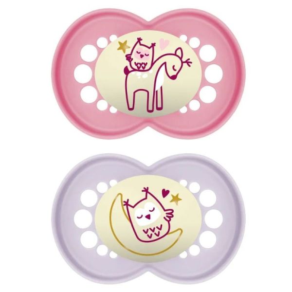 Mam Origin Sucette Nuit Silic 6M+ B/2