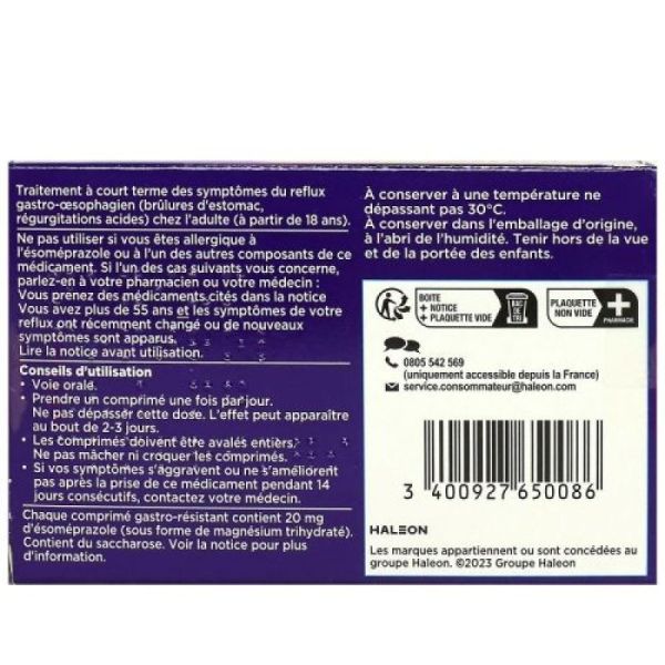 Nexium Ctrl 20Mg Cpr Gast Plq/14