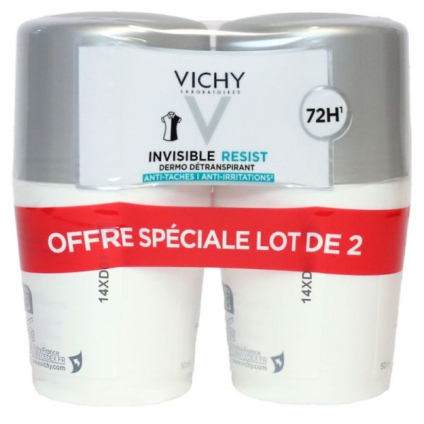 Vichy Déod Invis Resist 72H 2Roll-On/50Ml
