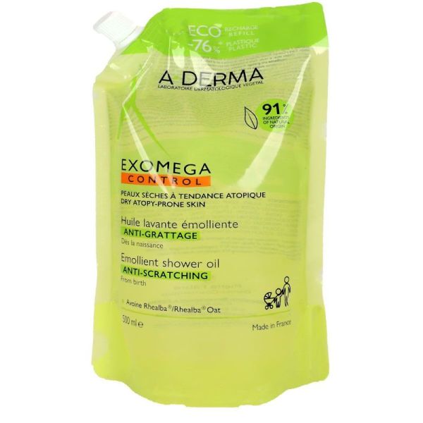 Aderma Exomega Control Huile Lavante Émolliente Recharge/500Ml