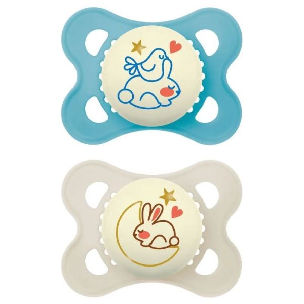Mam Origin Sucette Nuit Silic 2-6M B/2