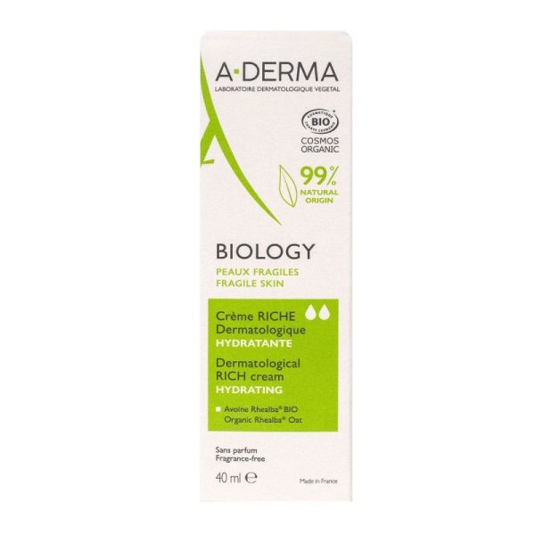 Aderma Biology Crème Riche Dermato Hydratante Tube /40Ml