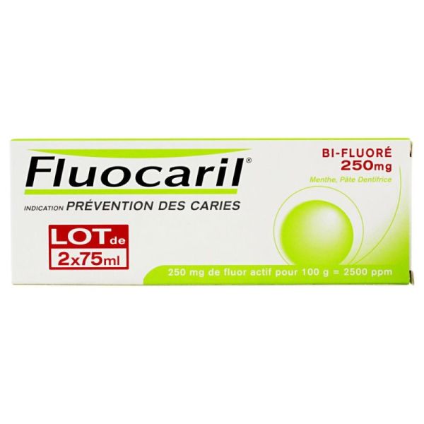 Fluoc Bi-Fluoré 250Mg Pâte Dtf Ment 2T/75Ml