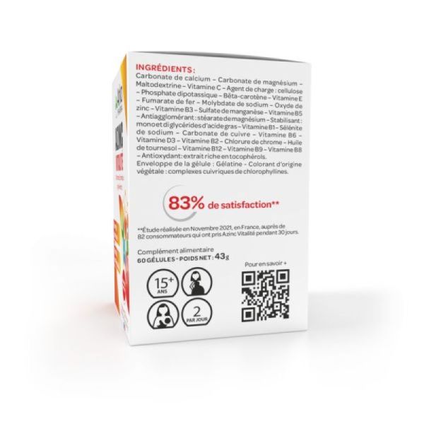 Azinc Vitalite Gél Dès 15 Ans Fl/60