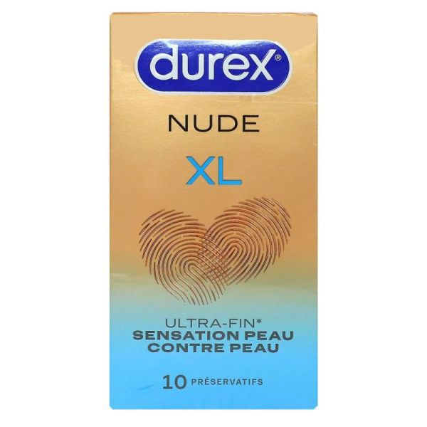 Durex Nude Préserv Lubrif Xl B/10