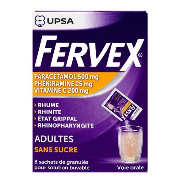 Fervex Glé Buv En Sach Ss Sucre Ad B/8